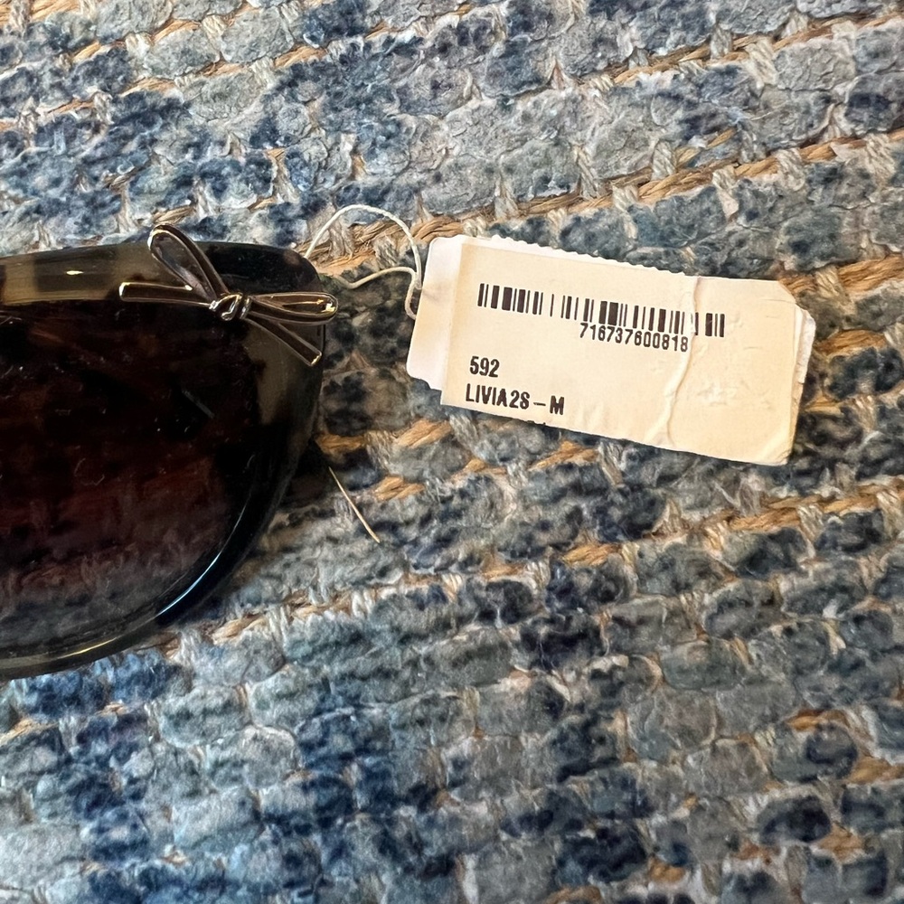 Kate Spade Tortoise Cat Eye Bow Livia Sunglasses - NWT - Picture 2 of 5